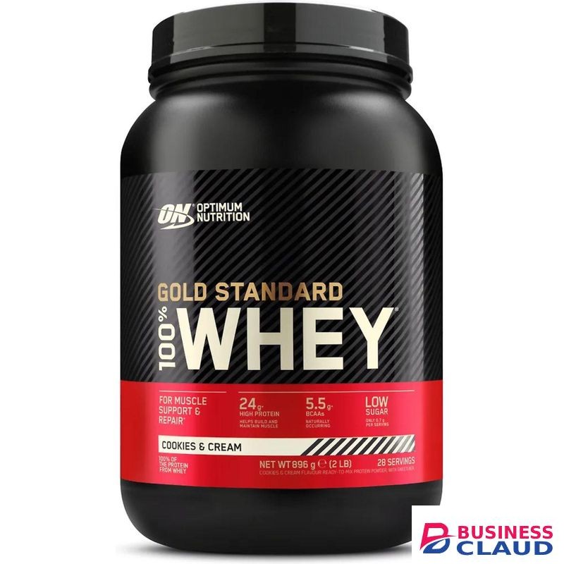 Optimum Nutrition Gold Standard 100% Whey 896g (2LB) Cookies & Cream - UK Original With Double Sticker