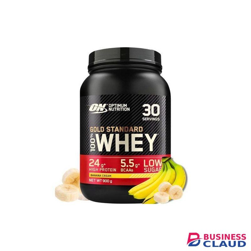 Optimum Nutrition Gold Standard 100% Whey Protein Powder Banana Cream 900g – Original UK Made 24g Protein 30 Servings Double Sticker Authentic