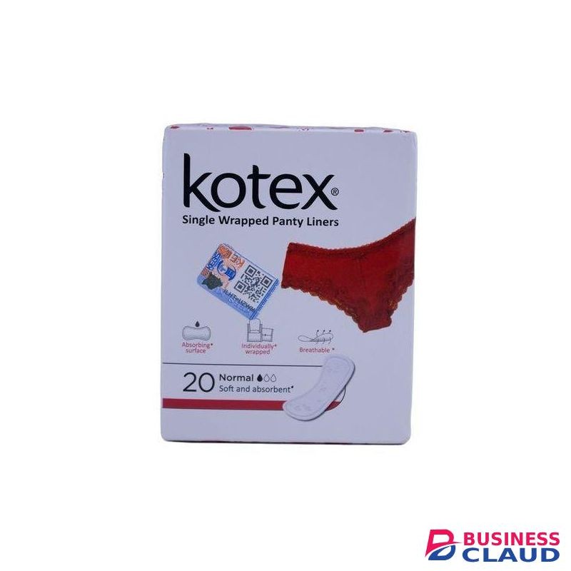 Kotex SINGLE WRAPPED PANTY LINERS 20S Balance Wrapped Panty Liners, Regular Length
