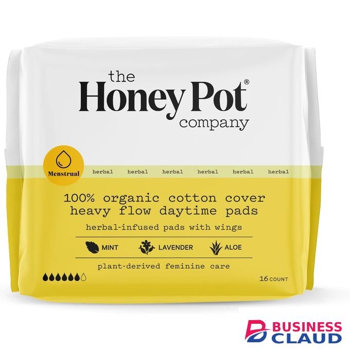 Honey Pot Organic Cotton Cover Heavy Flow Daytime Pads With Wings