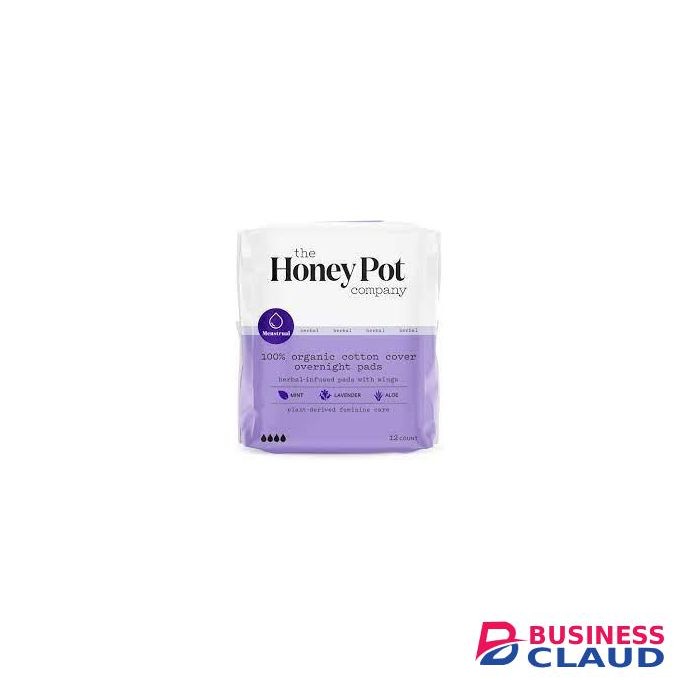 Honey Pot Overnight Pads with Wings Infused w/Essential Oils for Cooling Effectand Ultra-Absorbent Pulp 12 ct.