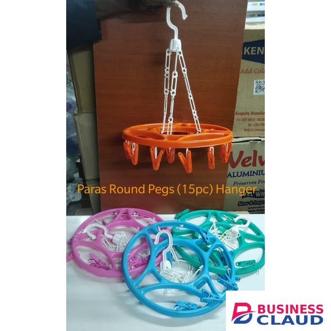 Round Cloth Drying Display Stand Hanger With Pegs Clips