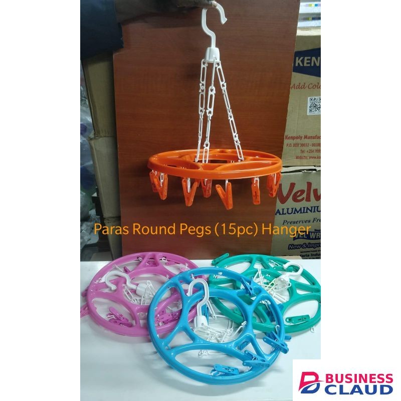 Round Cloth Drying Display Stand Hanger With Pegs Clips