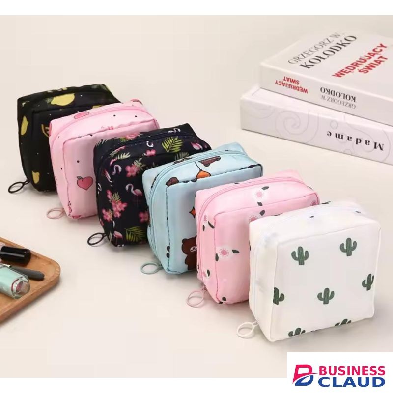 3Pc Small Pouch for Women Girls Handbag Sanitary Napkin Storage Bag Menstrual Pad Bag, Charger, Cable, Earphone Organiser Bag for Handbag/Purse