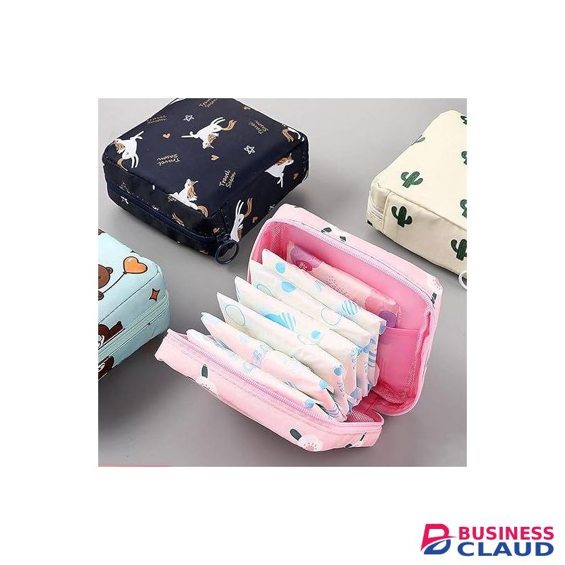 3Pc Small Pouch for Women Girls Handbag Sanitary Napkin Storage Bag Menstrual Pad Bag, Charger, Cable, Earphone Organiser Bag for Handbag/Purse