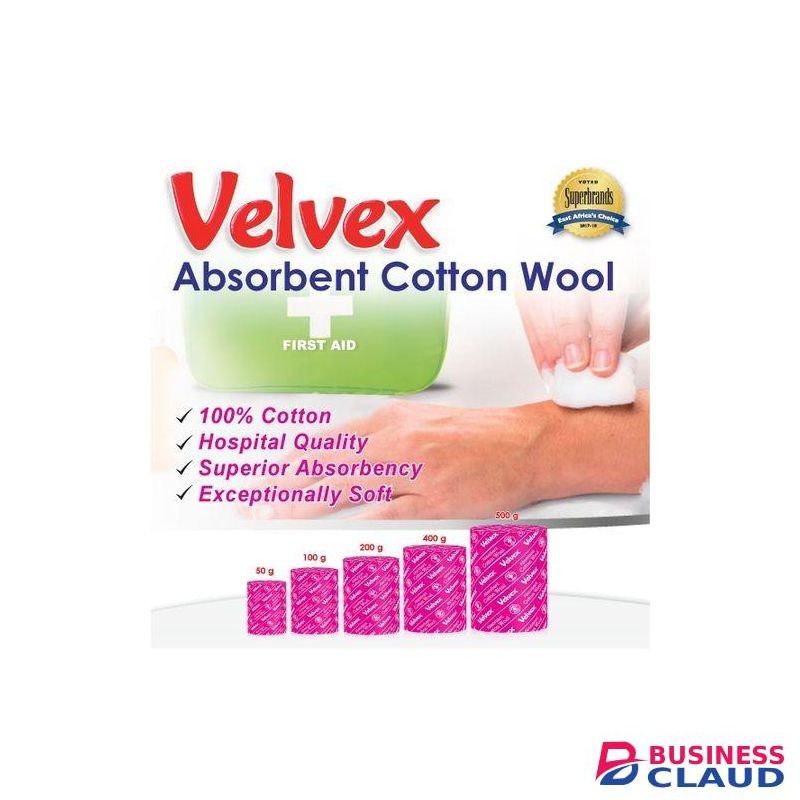 Velvex White Cotton Wool 500 Grams For Hospitals, Homes, Salons, Barbershop and Hotels
