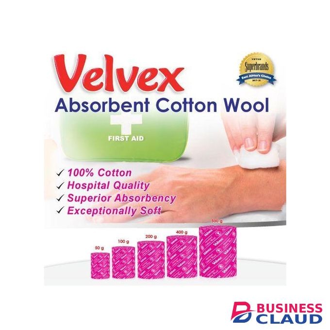 Velvex White Cotton Wool 500 Grams For Hospitals, Homes, Salons, Barbershop and Hotels