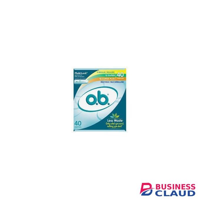 O.B. Tampons Multipack Non-Applicator Tampon, Unscented /Super/Super Plus Tampons, 40ct + o.b.