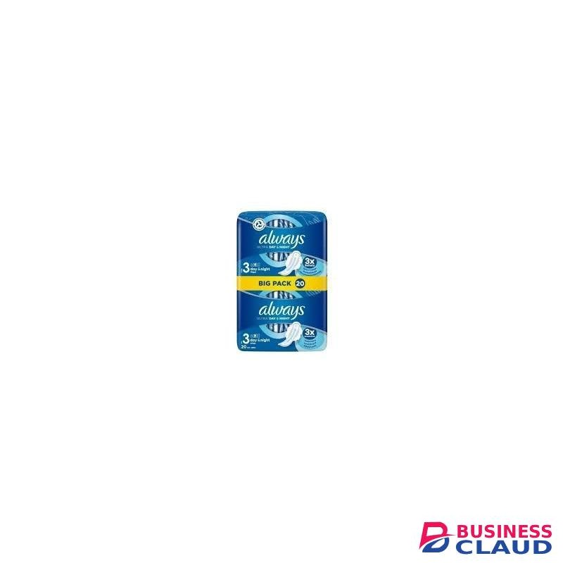Always Ultra Day & Night Sanitary (Size 3) with Wings 20 Pads