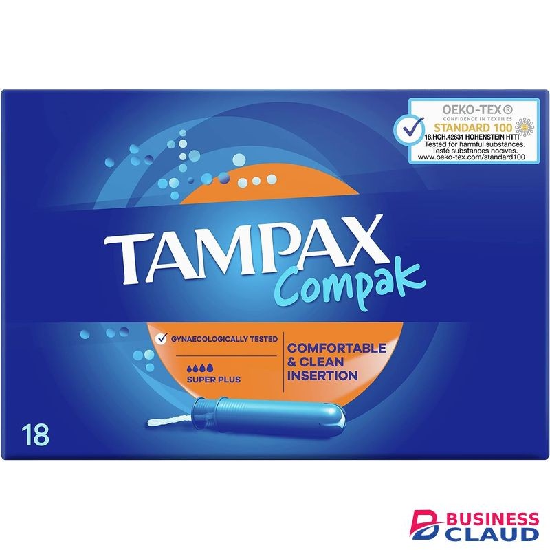 Tampax Compak Tampons, Super Plus With Applicator, 18 Tampons