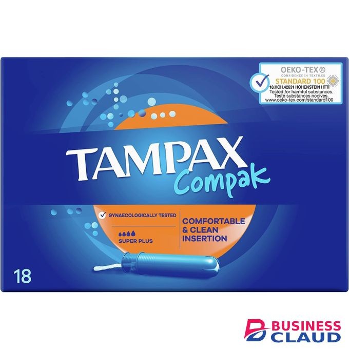 Tampax Compak Tampons, Super Plus With Applicator, 18 Tampons