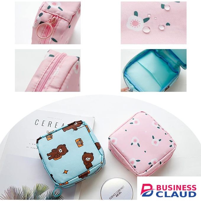 Period Bags for Teen Girls, Portable Sanitary Napkin Storage Bag for women -(4 Packs)