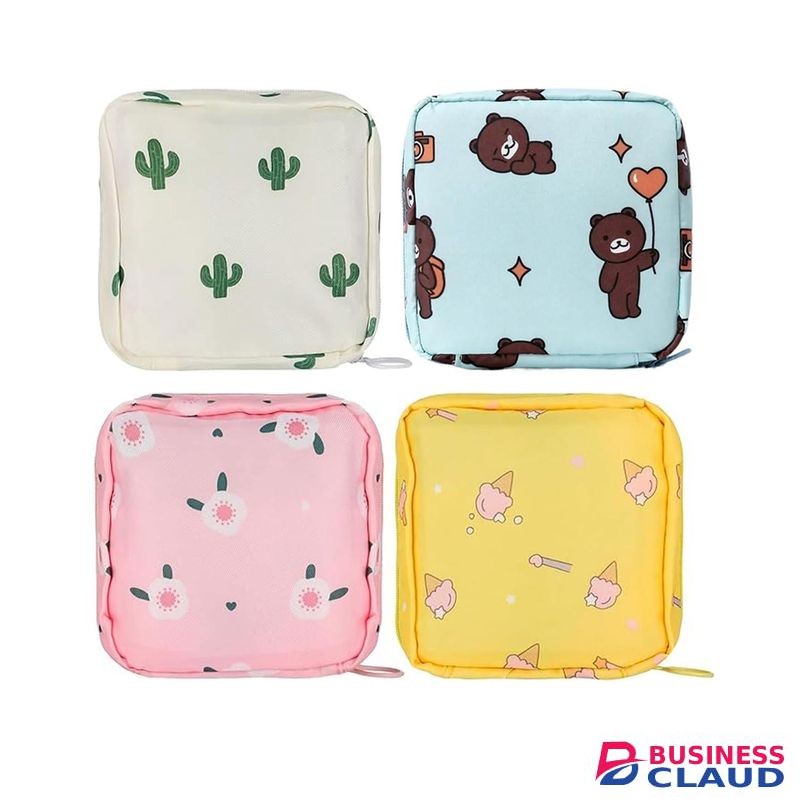 4 Pcs Sanitary Napkin Pouch, Cute Portable Fashion Nursing Pouches for Women, First Period Kit Bag for Teens Girls, Coin Pouch, Travel Organizer for Girls and Women