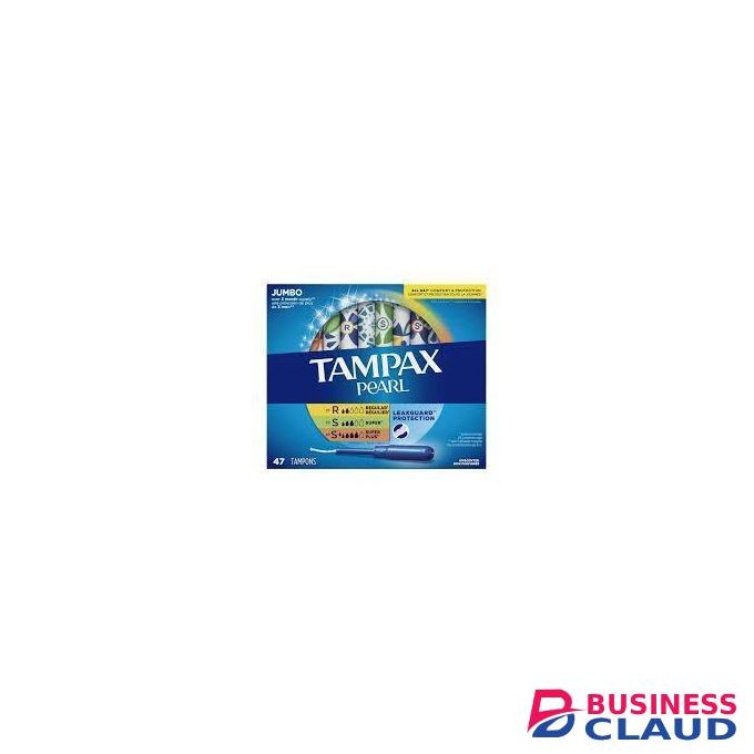Tampax Pearl Plastic Tampons, Multipack, Light/Regular/Super Absorbency, Unscented, 47 Count 47 count