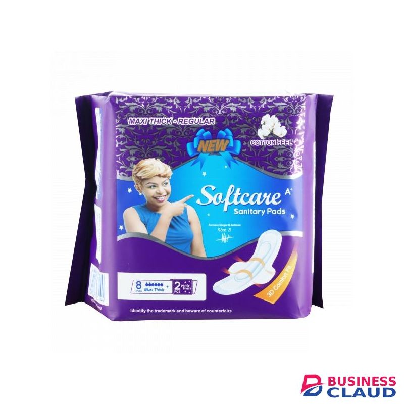 Softcare Maxi Thick Sanitary Pads 10S Purple