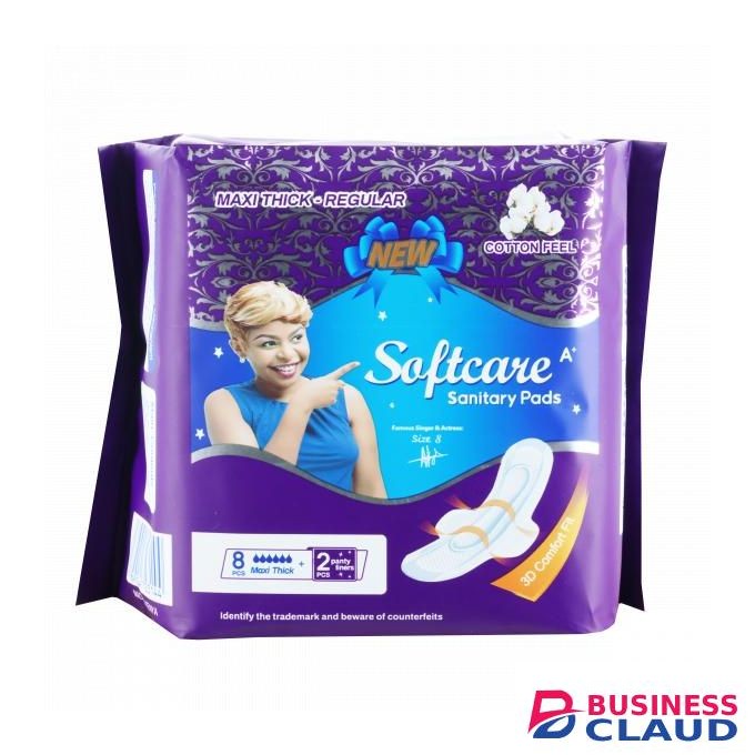 Softcare Maxi Thick Sanitary Pads 10S Purple