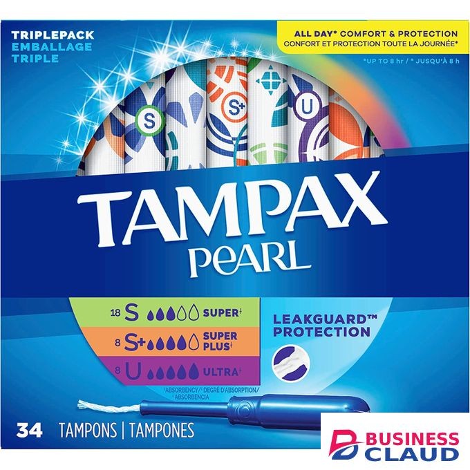 Tampax Pearl Tampons Trio Pack, Super/Super Plus/Ultra Absorbency