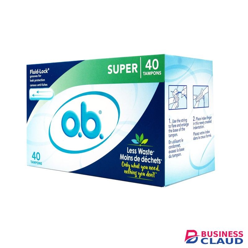 O.B. Pro-Comfort Non-Applicator Tampons, Super Absorbancy, 40 Count (Pack of 1)
