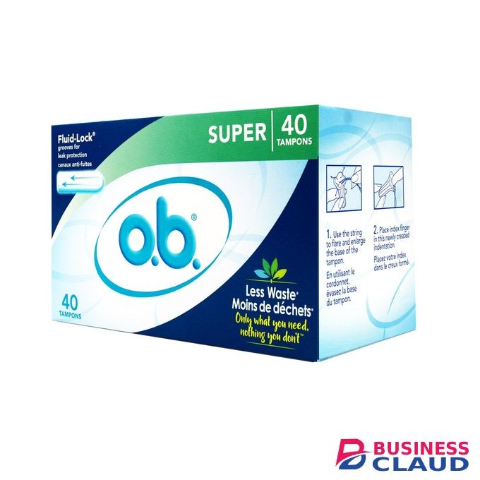 O.B. Pro-Comfort Non-Applicator Tampons, Super Absorbancy, 40 Count (Pack of 1)
