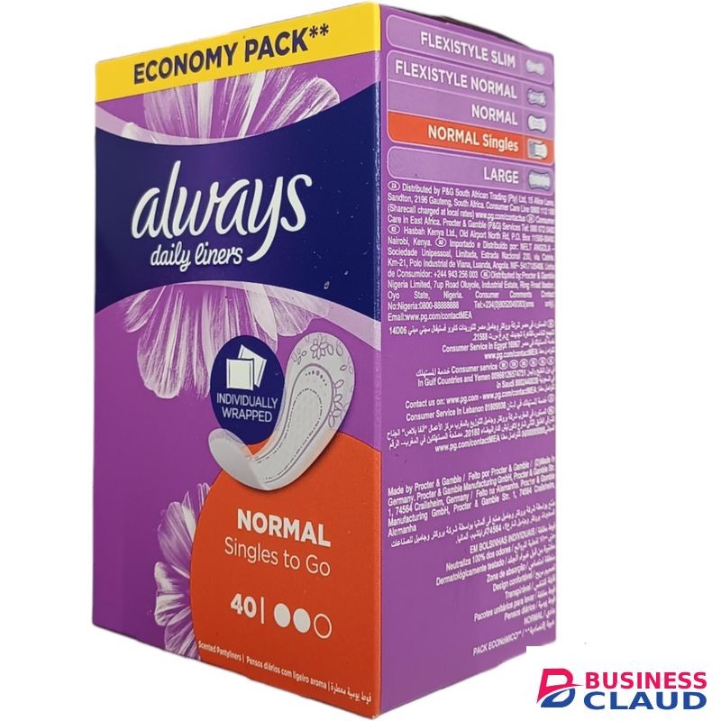 Always DAILY LINERS INDIVIDUALLY WRAPPED Normal Singles To Go Economy Pack SCENTED jm