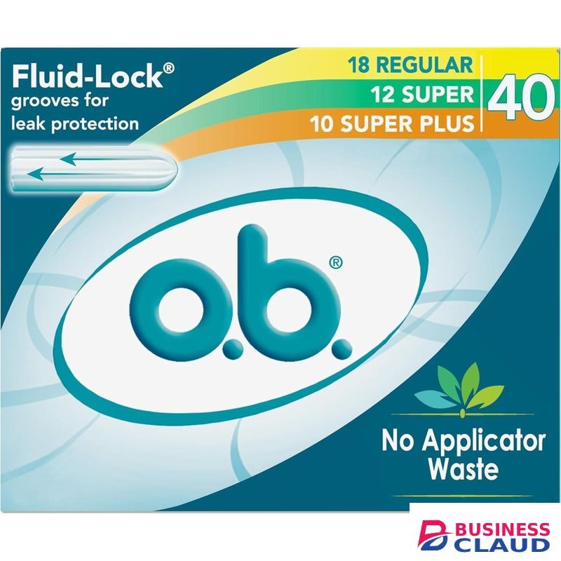 O.B. Tampons No Applicator, Fragrance-Free 40ct (18ct Regular/12ct Super/10ct Super Plus)