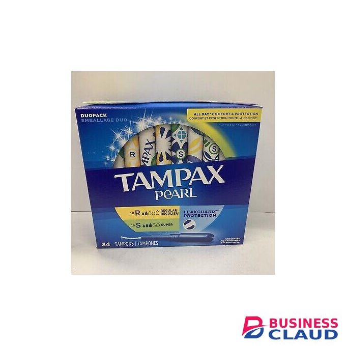 Tampax Radiant Tampons With LeakGuard Braid, Super Absorbency, Unscented, 38 Count