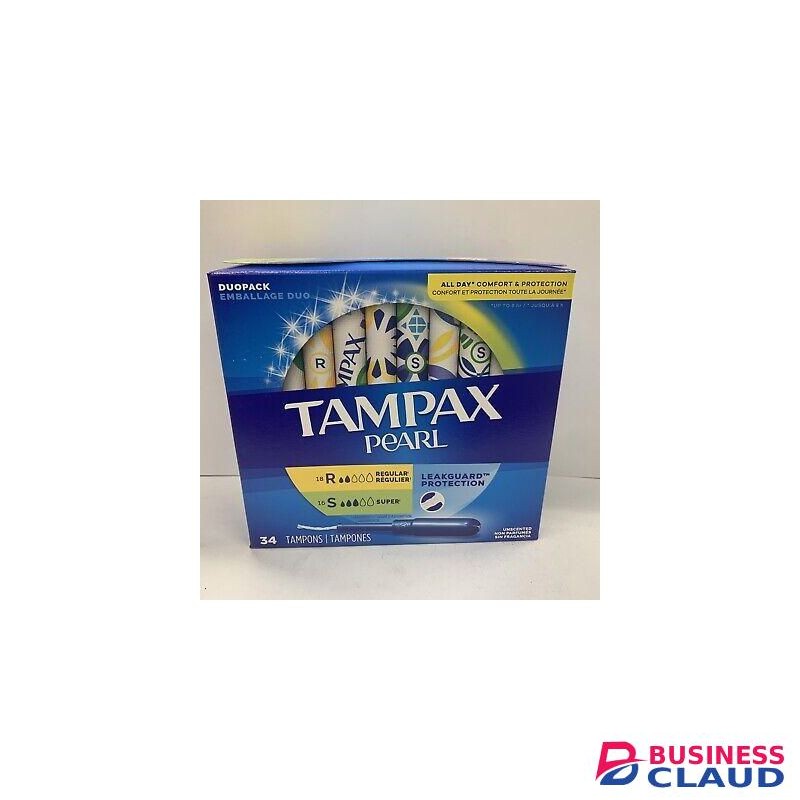 Tampax Radiant Tampons With LeakGuard Braid, Super Absorbency, Unscented, 38 Count