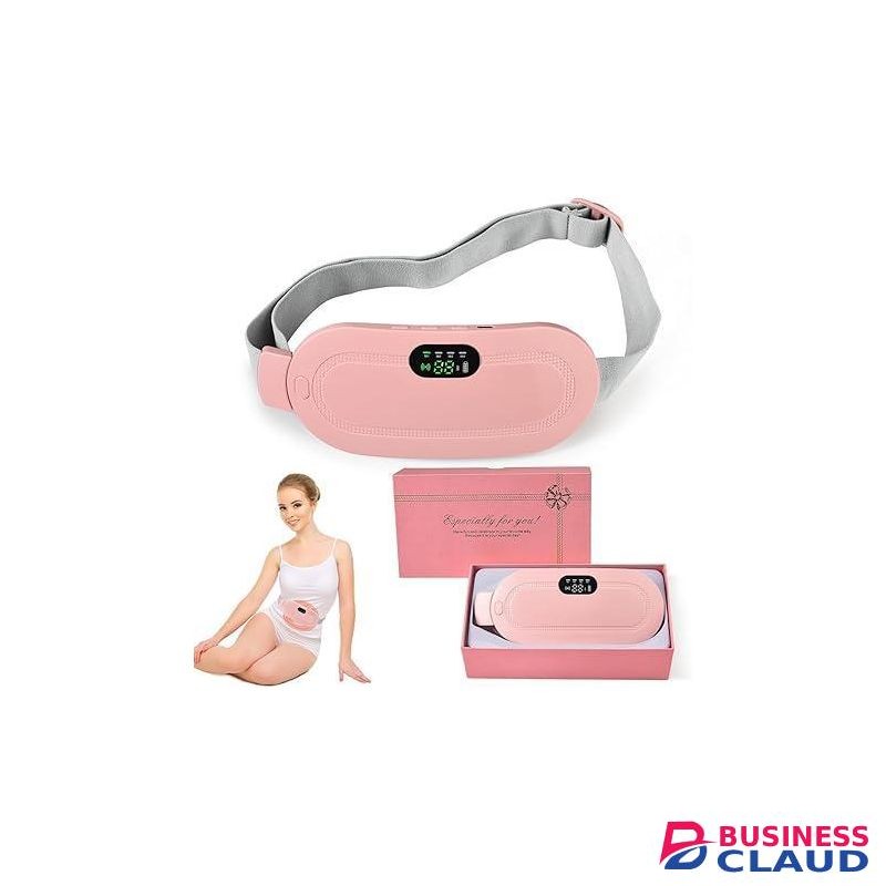 Period Cramp Relief Massager & Heating Pad for Period Cramps Portable Cordless Periods Cramps Relief Machine 3-Temp. & 4-Massage Mode Fast Heating Menstrual Period Pain Relief Device for Women