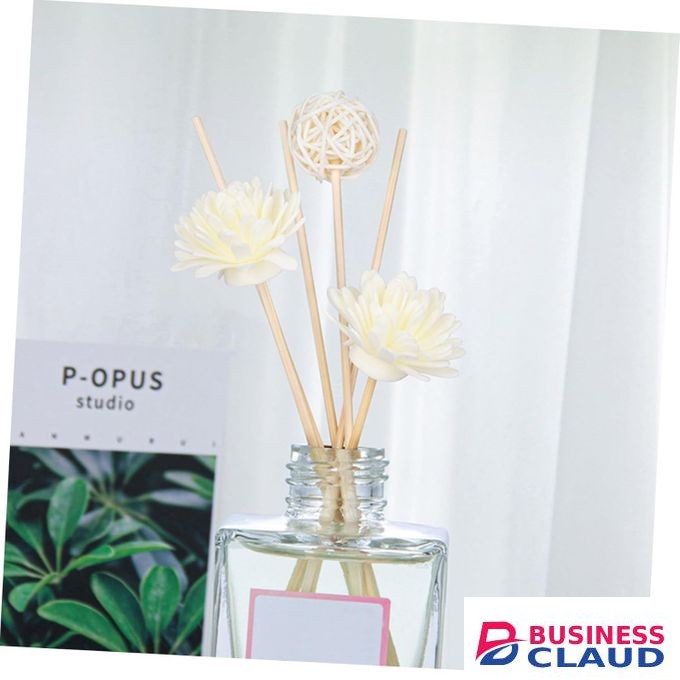 50ml Aromatherapy Glass Bottle Reed Diffuser Set - Long-Lasting Home & Office Air Freshener Scent