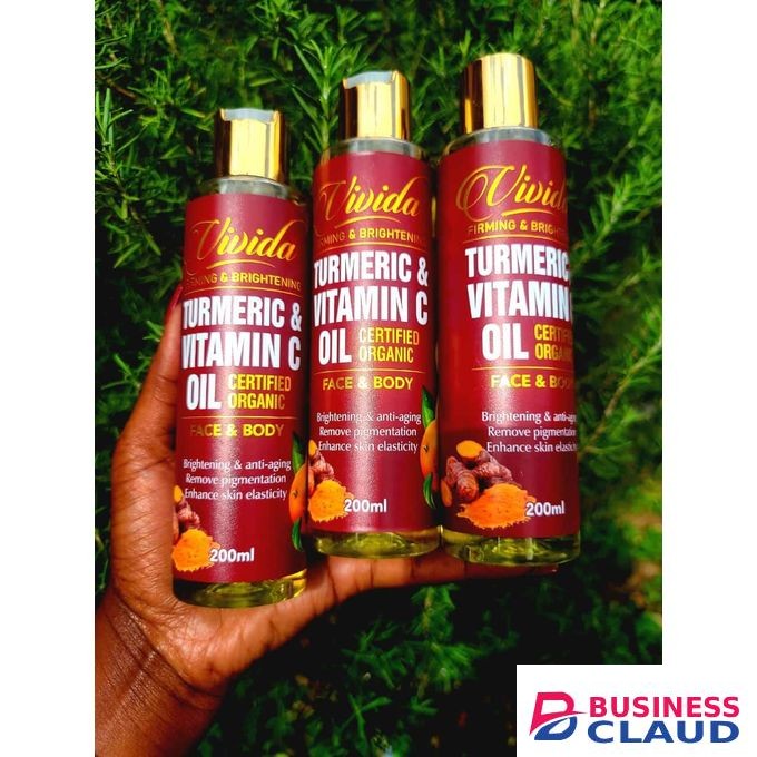 Vivida Turmeric & Vitamin C Oil – Brightening & Glow Boosting Facial Oil (200ml}