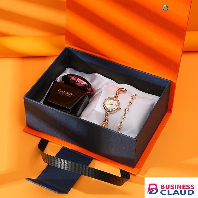 Ladies Gift Set 3in 1 Quality watch, perfume,bracelet _black