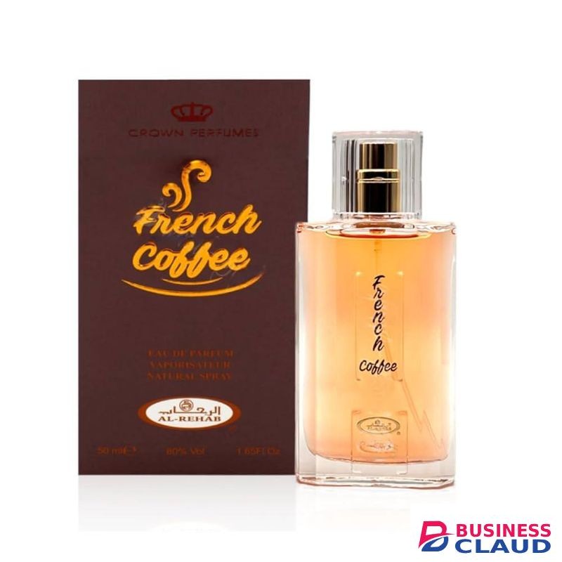 Crown perfumes Al-Rehab French Coffee Perfume Spray with the Scents of Coffee, Vanilla, Caramel, Sugar, Cinnamon, Cocoa 50ml