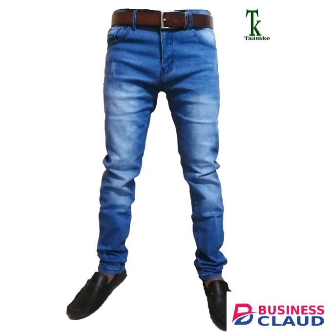 Light Blue Men's Jeans Stylish Pocketed Trouser