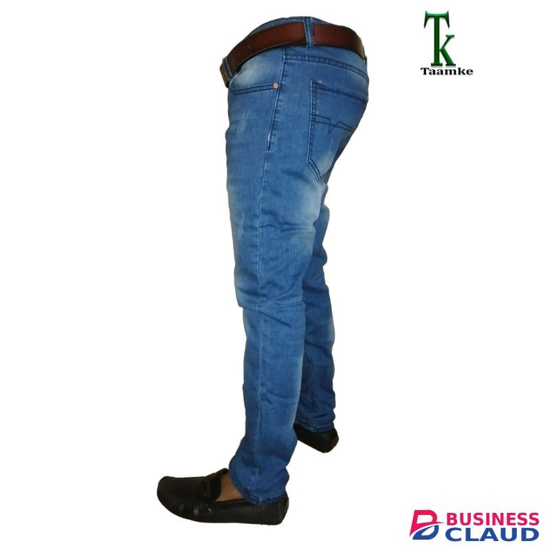 Light Blue Men's Jeans Stylish Pocketed Trouser