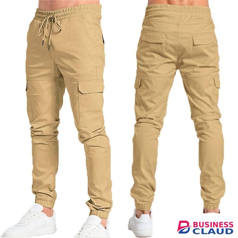 Men's Khaki Cargo Pants Pocketed- BEIGE BROWN