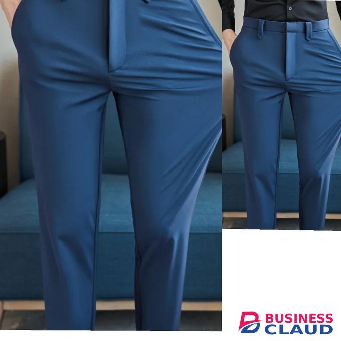 Official Trouser Pant -Blue-Slim Fit Office Wear Men