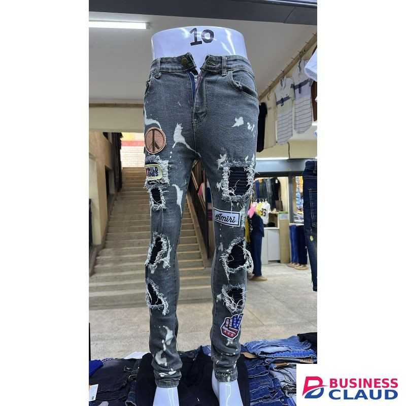 Finest RUGGED Quality Design Mens Jeans-GREY