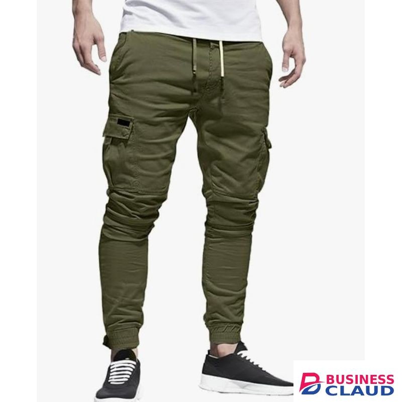 Men's Khaki Cargo Pants Pocketed- ARMY GREEN