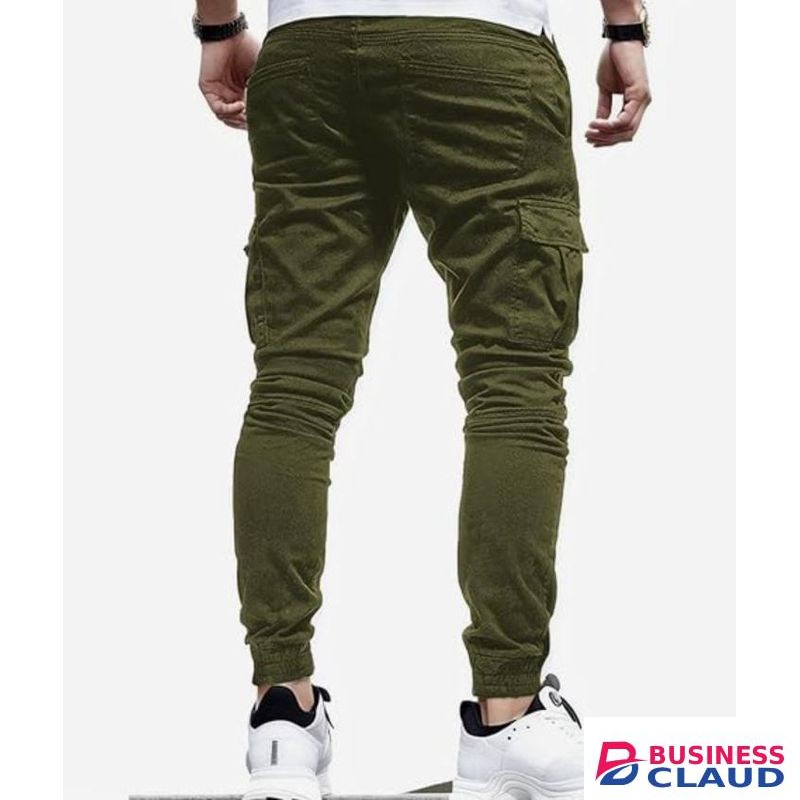Men's Khaki Cargo Pants Pocketed- ARMY GREEN