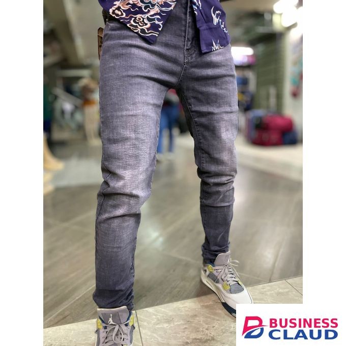 Fashion Style MEN DENIM JEANS SLIM FIT NON FADE JEANS-GRAY