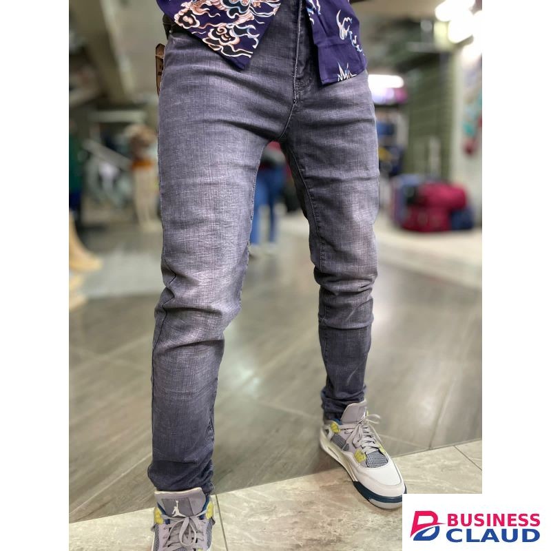 Fashion Style MEN DENIM JEANS SLIM FIT NON FADE JEANS-GRAY