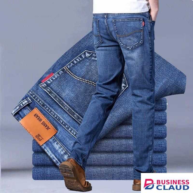 Smart Fit Office-Ready Style Men’s Blue Business-Casual Jeans