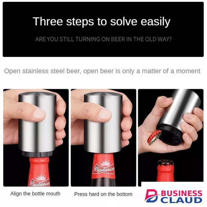 Beer Soda Bottle Opener Push-down Magnetic Cap