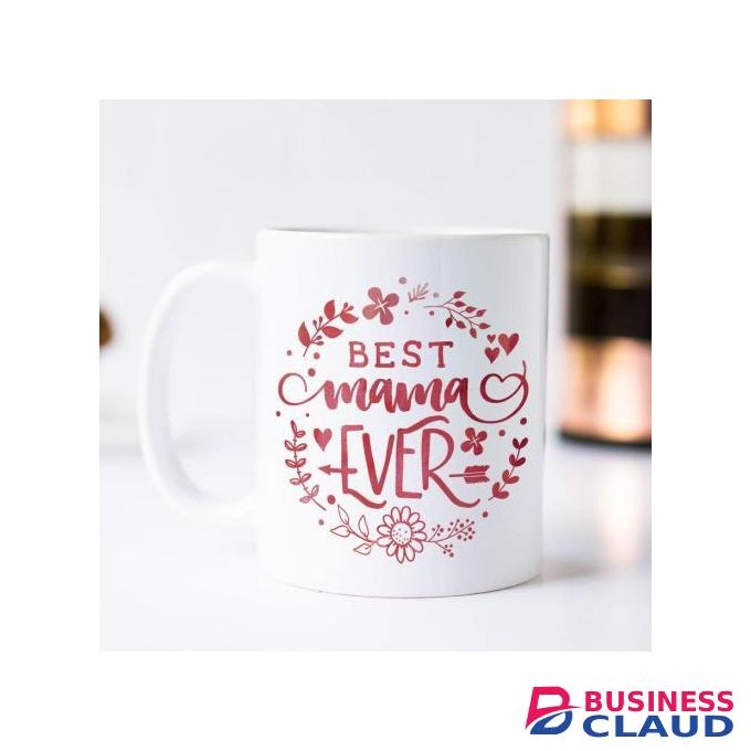 Best Mama Ever Mug With Floral Decoration , Best Mom Mug