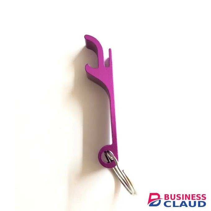 2 in 1 Purple Bottle Opener Can Keychain Keyholder Aluminium