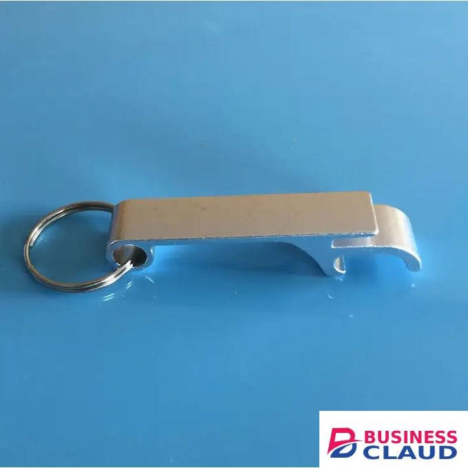 Silver Bottle Opener Can Keychain Keyholder Metallic Beer Can
