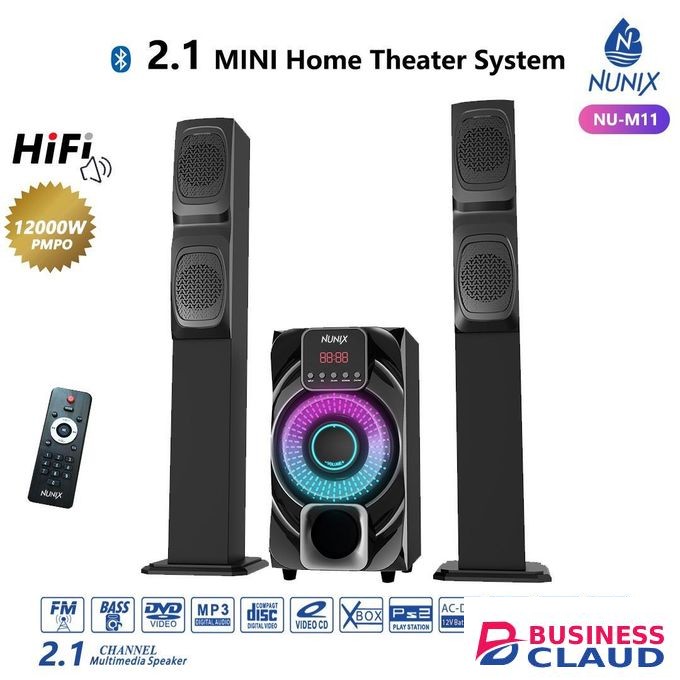 Nunix NU-M11 2.1CH Bluetooth Home Theater System – Tall Boy Speakers