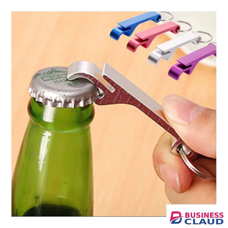 Pink Bottle Opener Can Keychain Keyholder Metallic Cute Gift