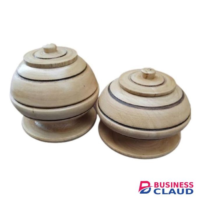 Wooden Sugar Bowl, Wooden Sugar Dish With Open Lid, Sugar Dish Or Salt Bowl, Vintabe bowl, Oldskul Sugar Dish