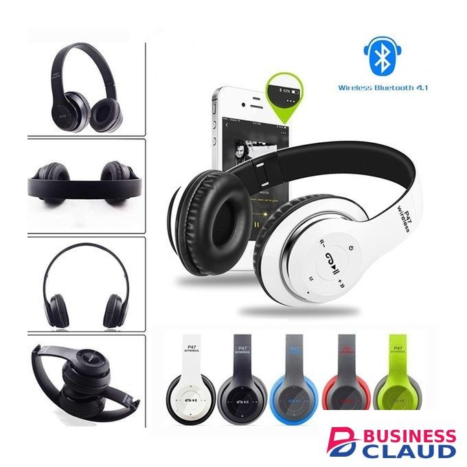 P47 Foldable Wireless Bluetooth Headphones With FM